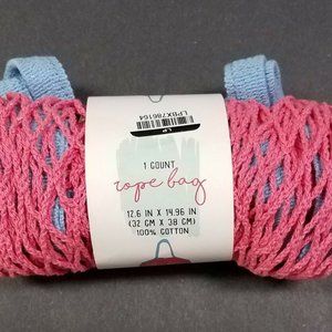 Rope Bag 12.6 in x 14.96 in Pink NEW